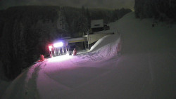 Modrá sjezdovka - dojezd k lanové dráze