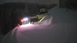 Modrá sjezdovka - dojezd k lanové dráze