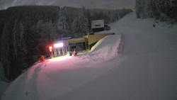 Modrá sjezdovka - dojezd k lanové dráze