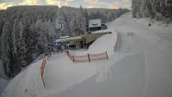 Modrá sjezdovka - dojezd k lanové dráze