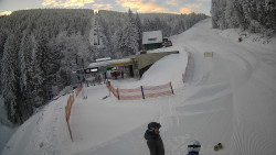 Modrá sjezdovka - dojezd k lanové dráze