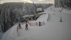 Modrá sjezdovka - dojezd k lanové dráze