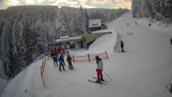 Modrá sjezdovka - dojezd k lanové dráze