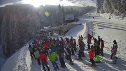 Modrá sjezdovka - dojezd k lanové dráze