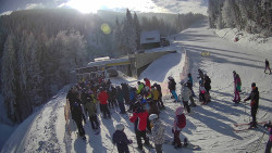 Modrá sjezdovka - dojezd k lanové dráze