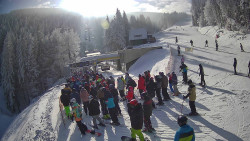 Modrá sjezdovka - dojezd k lanové dráze