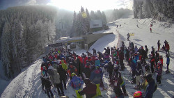 Modrá sjezdovka - dojezd k lanové dráze