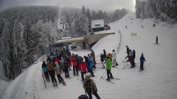 Modrá sjezdovka - dojezd k lanové dráze