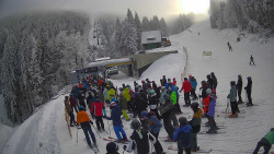 Modrá sjezdovka - dojezd k lanové dráze