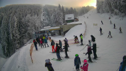 Modrá sjezdovka - dojezd k lanové dráze