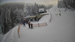 Modrá sjezdovka - dojezd k lanové dráze