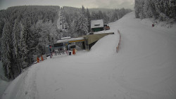 Modrá sjezdovka - dojezd k lanové dráze