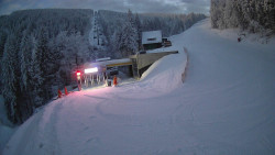 Modrá sjezdovka - dojezd k lanové dráze