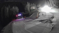 Modrá sjezdovka - dojezd k lanové dráze