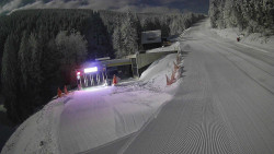 Modrá sjezdovka - dojezd k lanové dráze