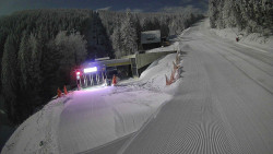 Modrá sjezdovka - dojezd k lanové dráze