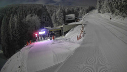 Modrá sjezdovka - dojezd k lanové dráze