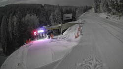 Modrá sjezdovka - dojezd k lanové dráze