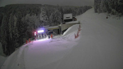 Modrá sjezdovka - dojezd k lanové dráze