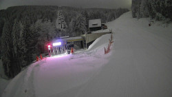 Modrá sjezdovka - dojezd k lanové dráze