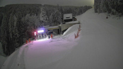 Modrá sjezdovka - dojezd k lanové dráze