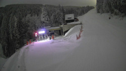 Modrá sjezdovka - dojezd k lanové dráze