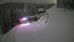 Modrá sjezdovka - dojezd k lanové dráze