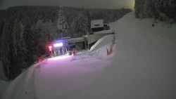 Modrá sjezdovka - dojezd k lanové dráze