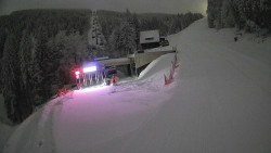 Modrá sjezdovka - dojezd k lanové dráze