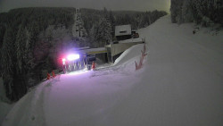 Modrá sjezdovka - dojezd k lanové dráze