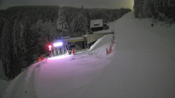 Modrá sjezdovka - dojezd k lanové dráze