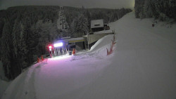 Modrá sjezdovka - dojezd k lanové dráze