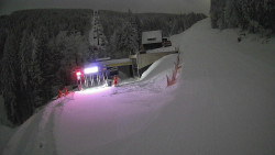 Modrá sjezdovka - dojezd k lanové dráze