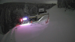 Modrá sjezdovka - dojezd k lanové dráze