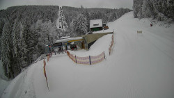 Modrá sjezdovka - dojezd k lanové dráze