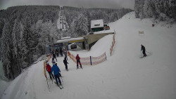 Modrá sjezdovka - dojezd k lanové dráze