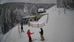 Modrá sjezdovka - dojezd k lanové dráze