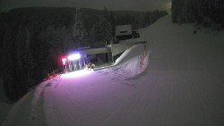 Modrá sjezdovka - dojezd k lanové dráze