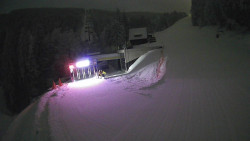 Modrá sjezdovka - dojezd k lanové dráze