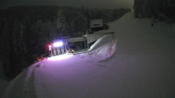 Modrá sjezdovka - dojezd k lanové dráze