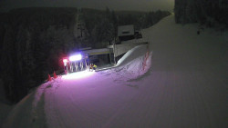 Modrá sjezdovka - dojezd k lanové dráze