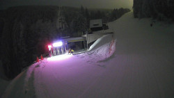 Modrá sjezdovka - dojezd k lanové dráze