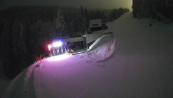 Modrá sjezdovka - dojezd k lanové dráze