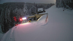 Modrá sjezdovka - dojezd k lanové dráze