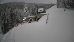 Modrá sjezdovka - dojezd k lanové dráze