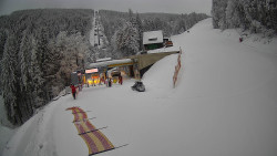 Modrá sjezdovka - dojezd k lanové dráze