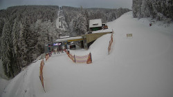 Modrá sjezdovka - dojezd k lanové dráze