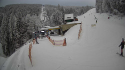 Modrá sjezdovka - dojezd k lanové dráze