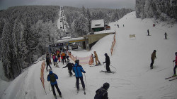 Modrá sjezdovka - dojezd k lanové dráze