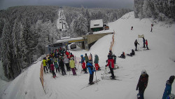 Modrá sjezdovka - dojezd k lanové dráze